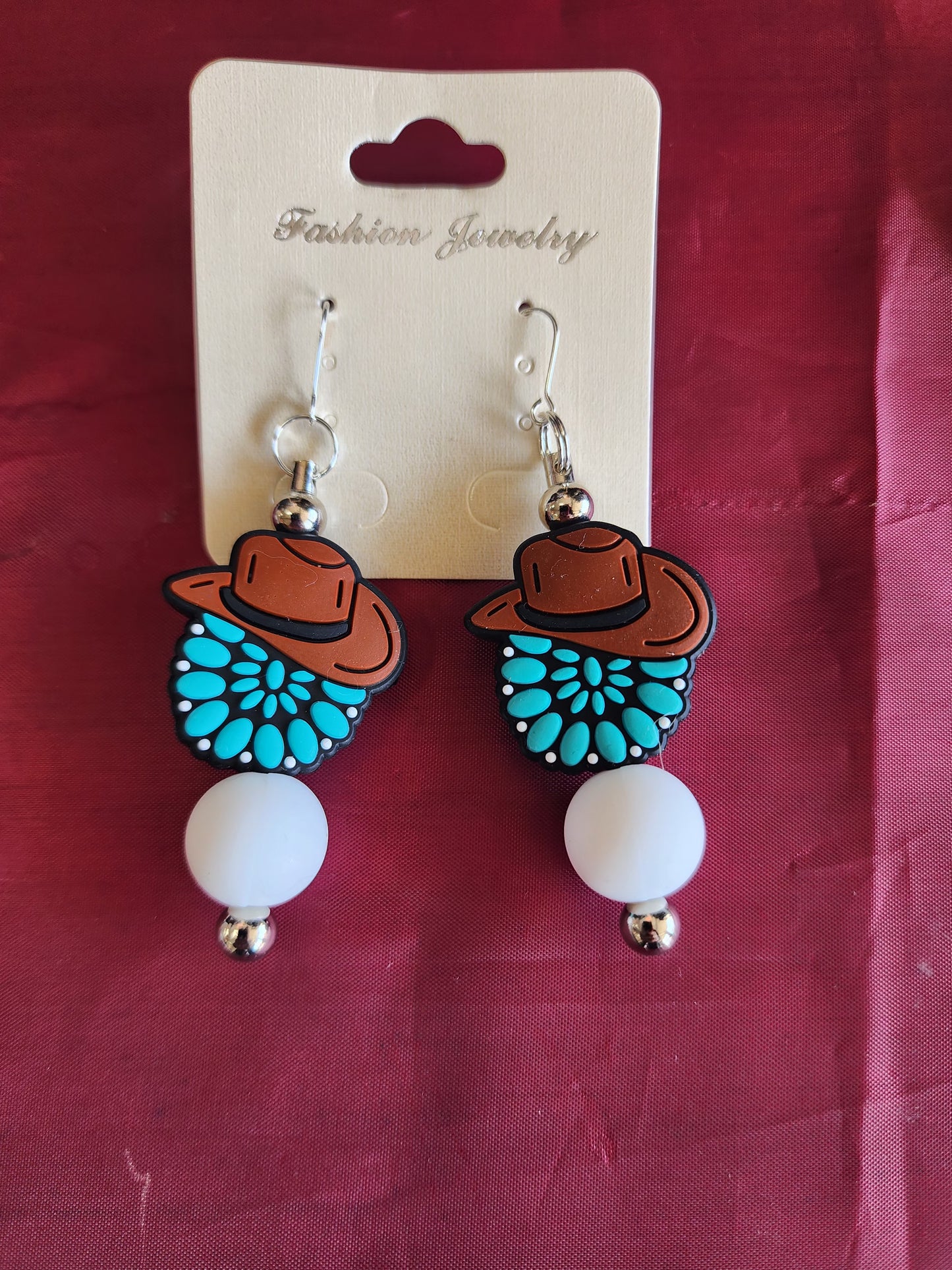 Teal Cowboy Earrings